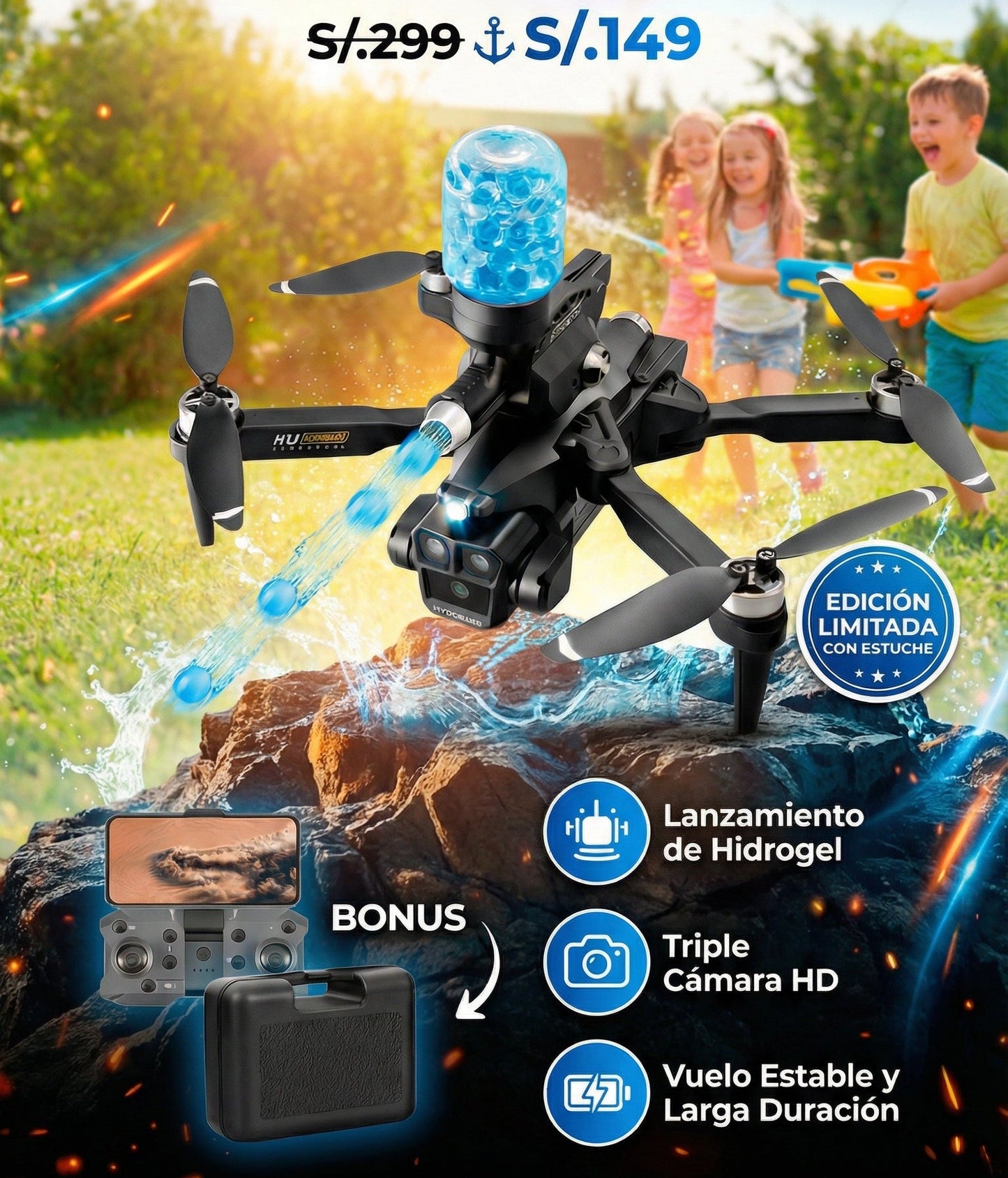 Hydroblast Air / Drone con Cañón de Bombas de Agua